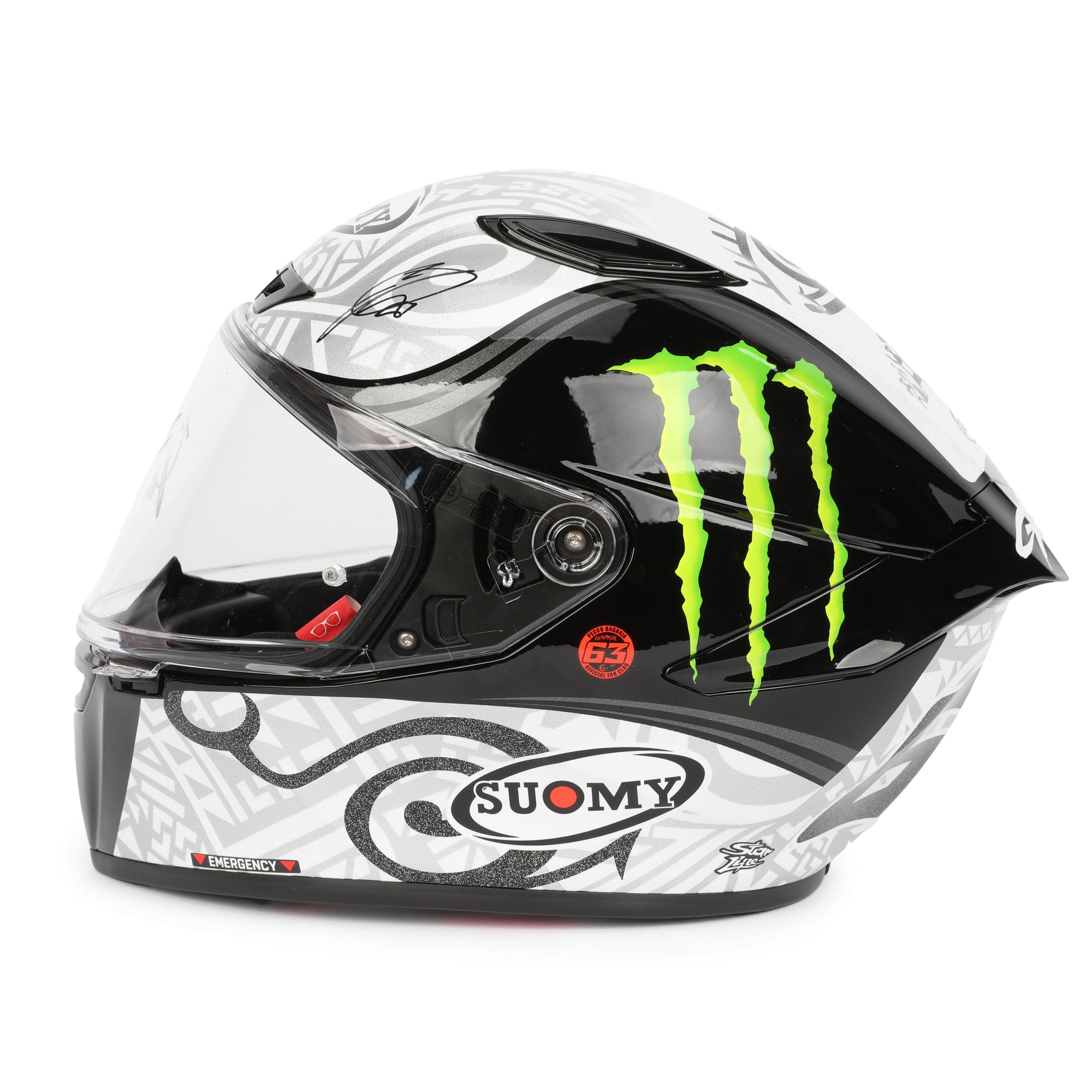 LOT 115 - Francesco Bagnaia Signed Full-Size Replica Suomy TRACK-1 Winter Testing 2023Helmet