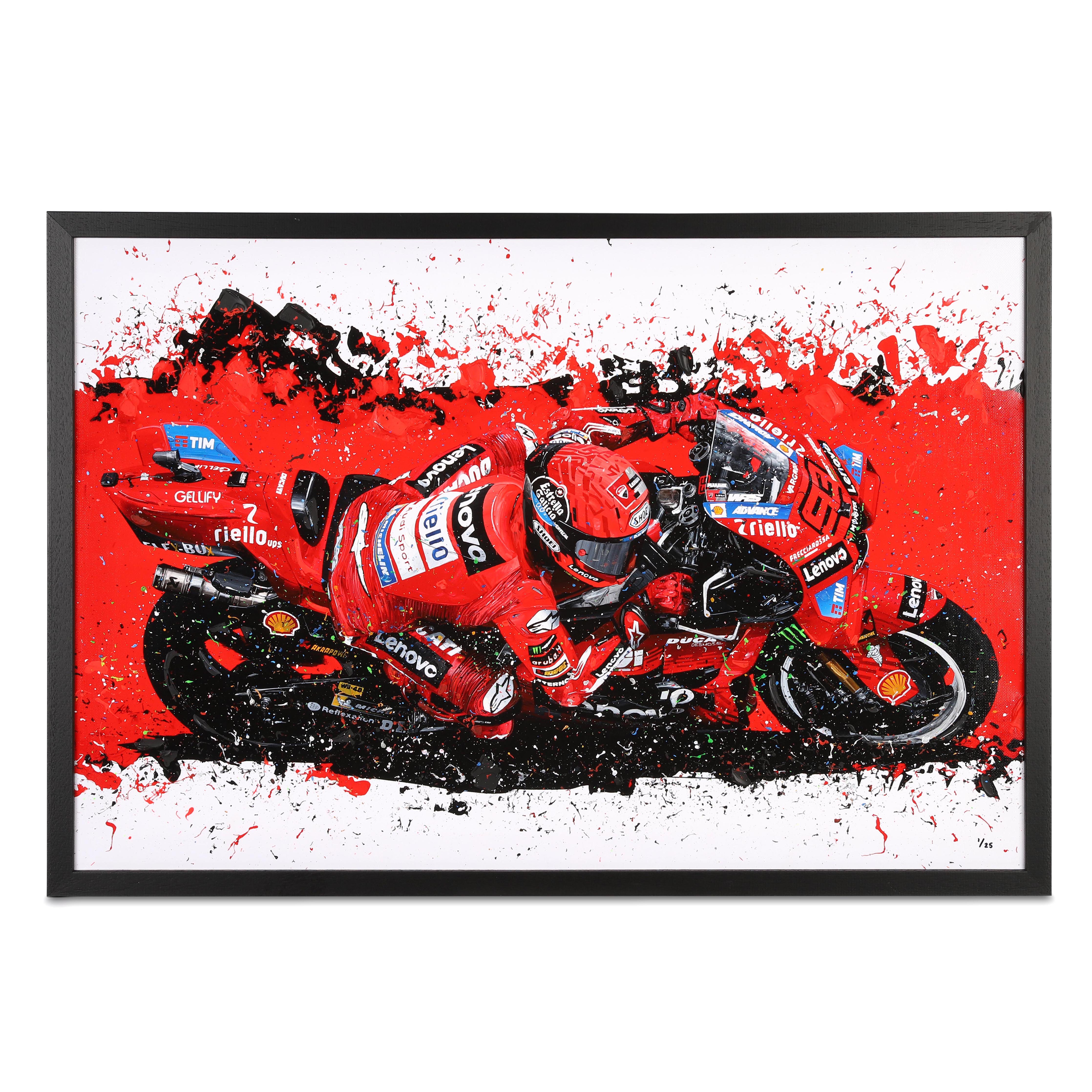 Marc Marquez 2025 Ducati Lenovo Hand Embellished Canvas - David Johnson