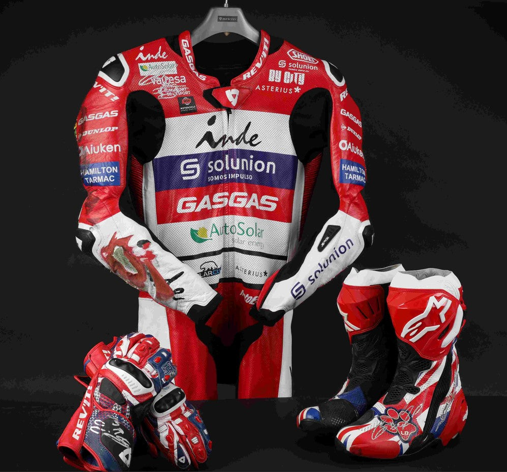 Jake Dixon Signed Race Used GASGAS Aspar Team Race Leathers –  2023 Silverstone GP