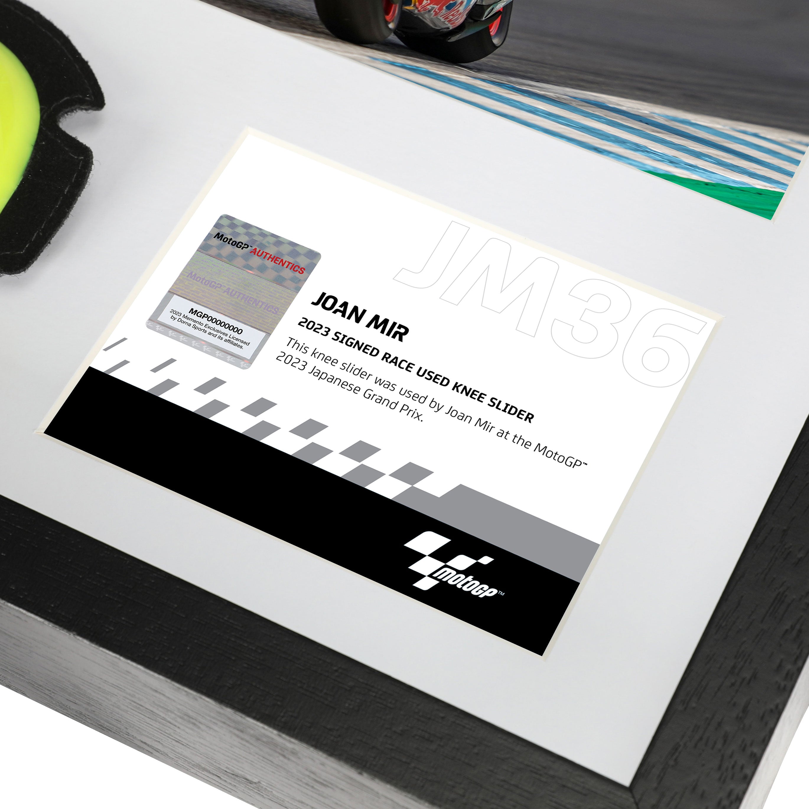 Joan Mir Signed Race-used Knee Slider – Japanese GP 2023