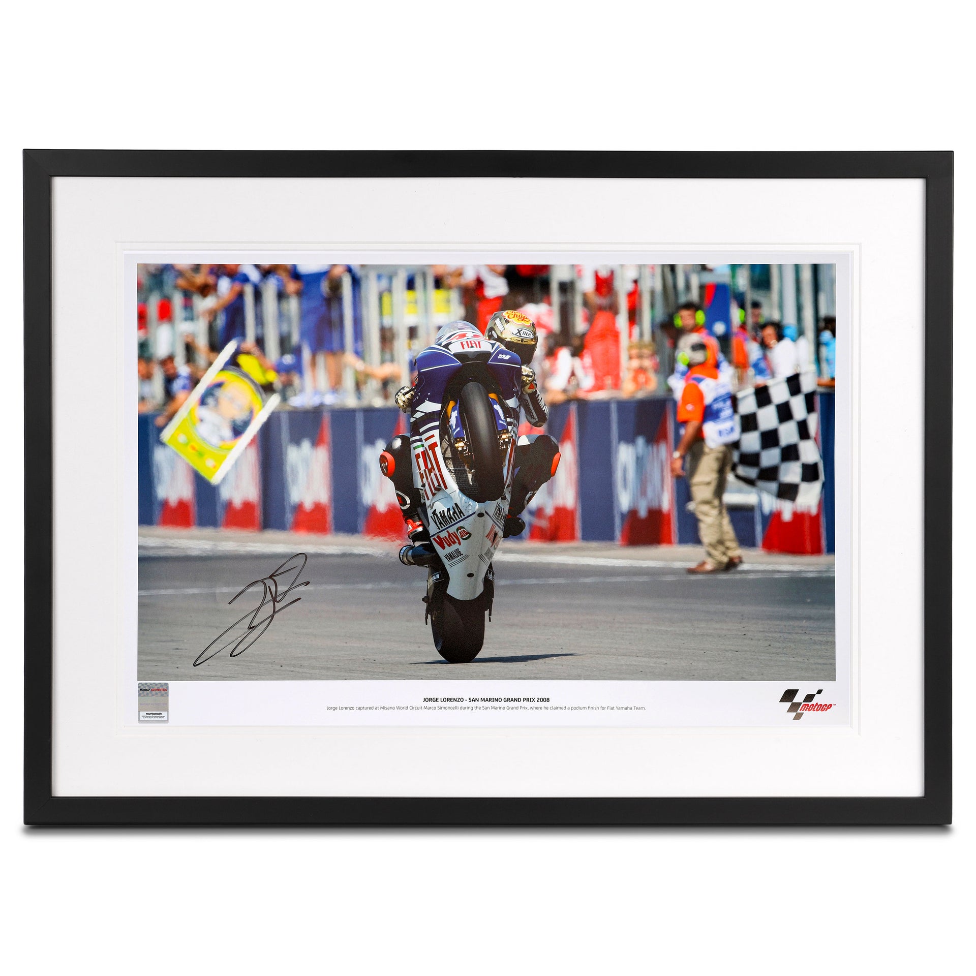 Jorge Lorenzo Signed 2008 San Marino Grand Prix Photo Mirco Lazzari