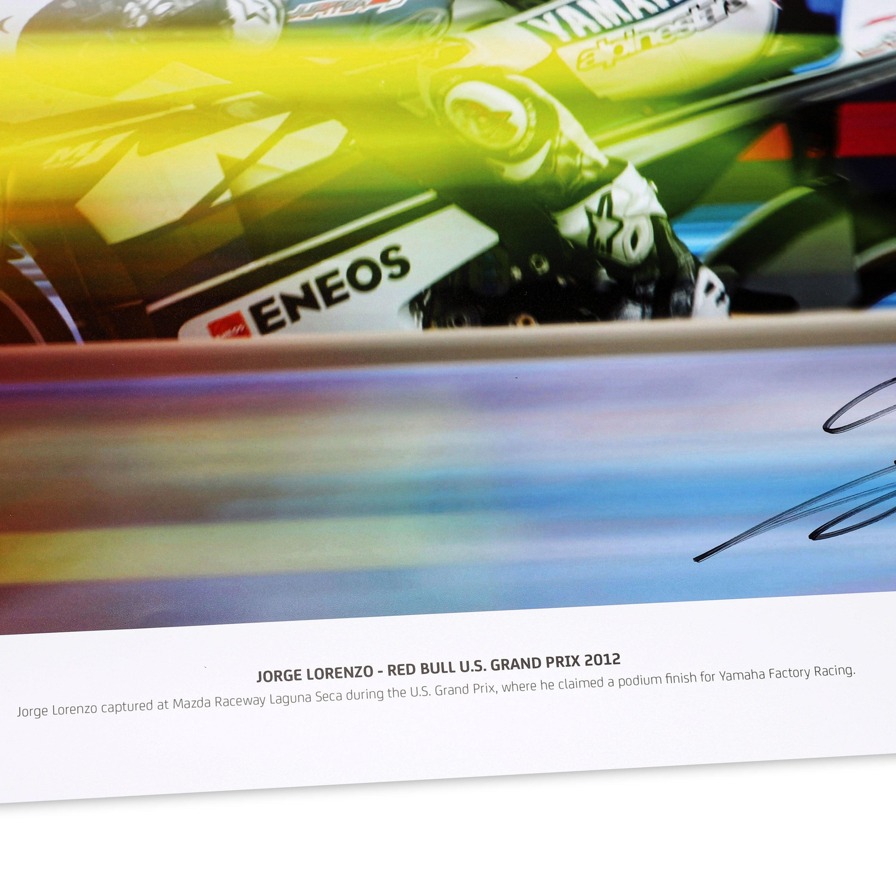 Jorge Lorenzo Signed 2012 United States Grand Prix 'Motion' Photo - Mirco Lazzari