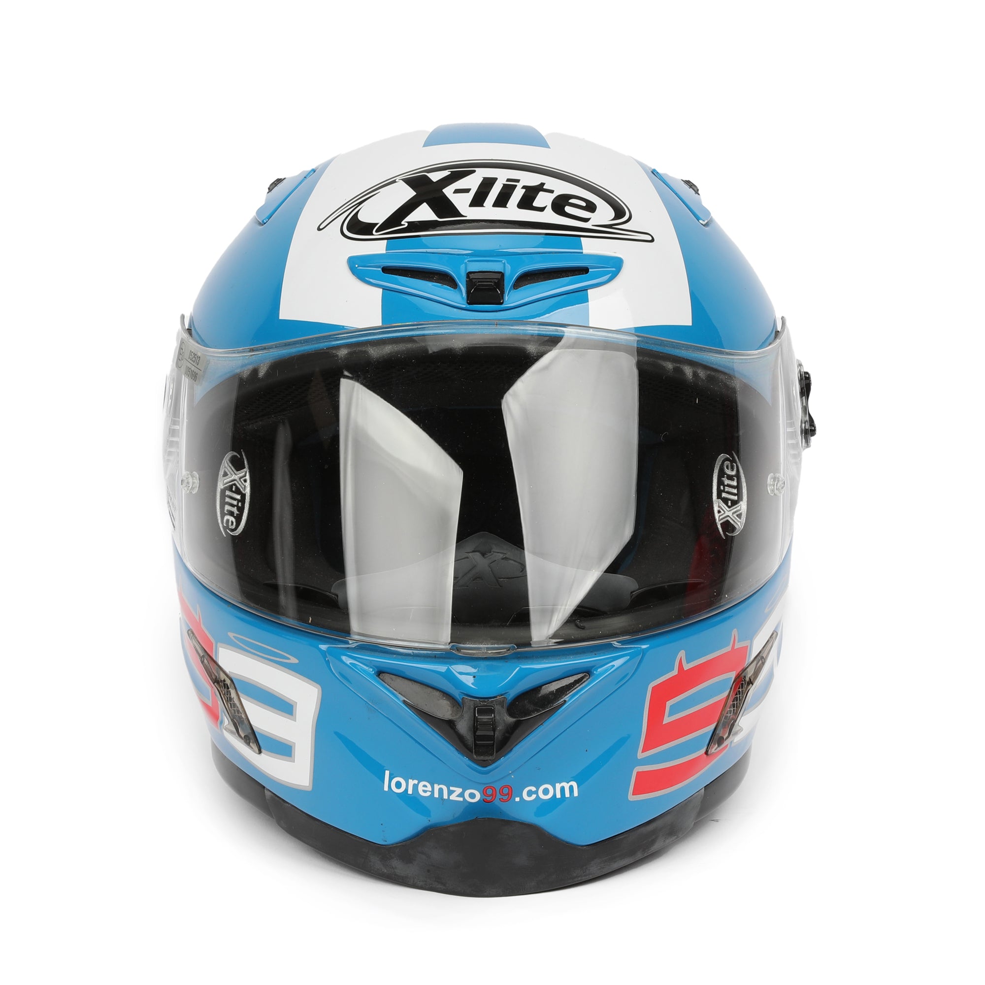 LOT 124 - Jorge Lorenzo Signed Full-Size Replica X-Lite X-802 Helmet - Captain America - 2009