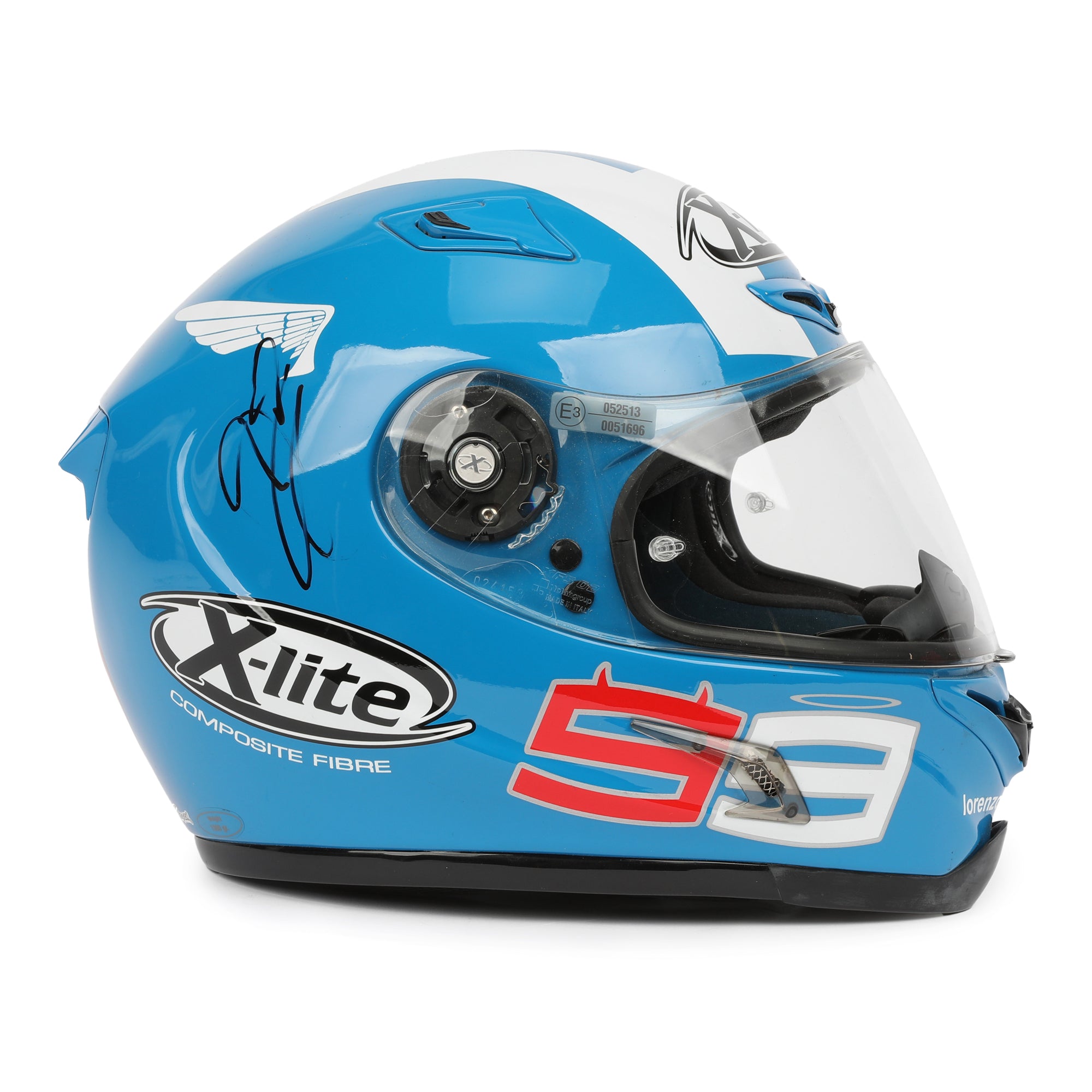 LOT 124 - Jorge Lorenzo Signed Full-Size Replica X-Lite X-802 Helmet - Captain America - 2009