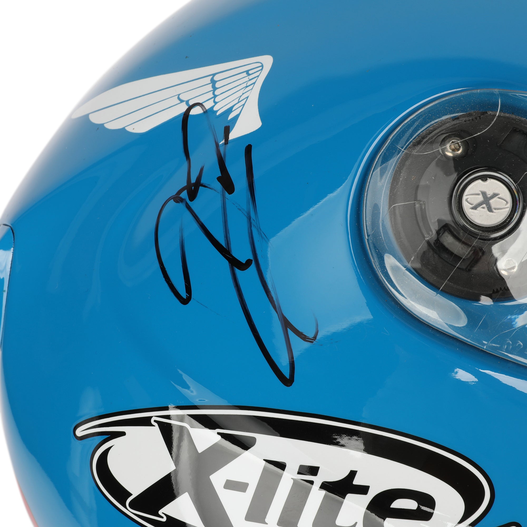 LOT 124 - Jorge Lorenzo Signed Full-Size Replica X-Lite X-802 Helmet - Captain America - 2009
