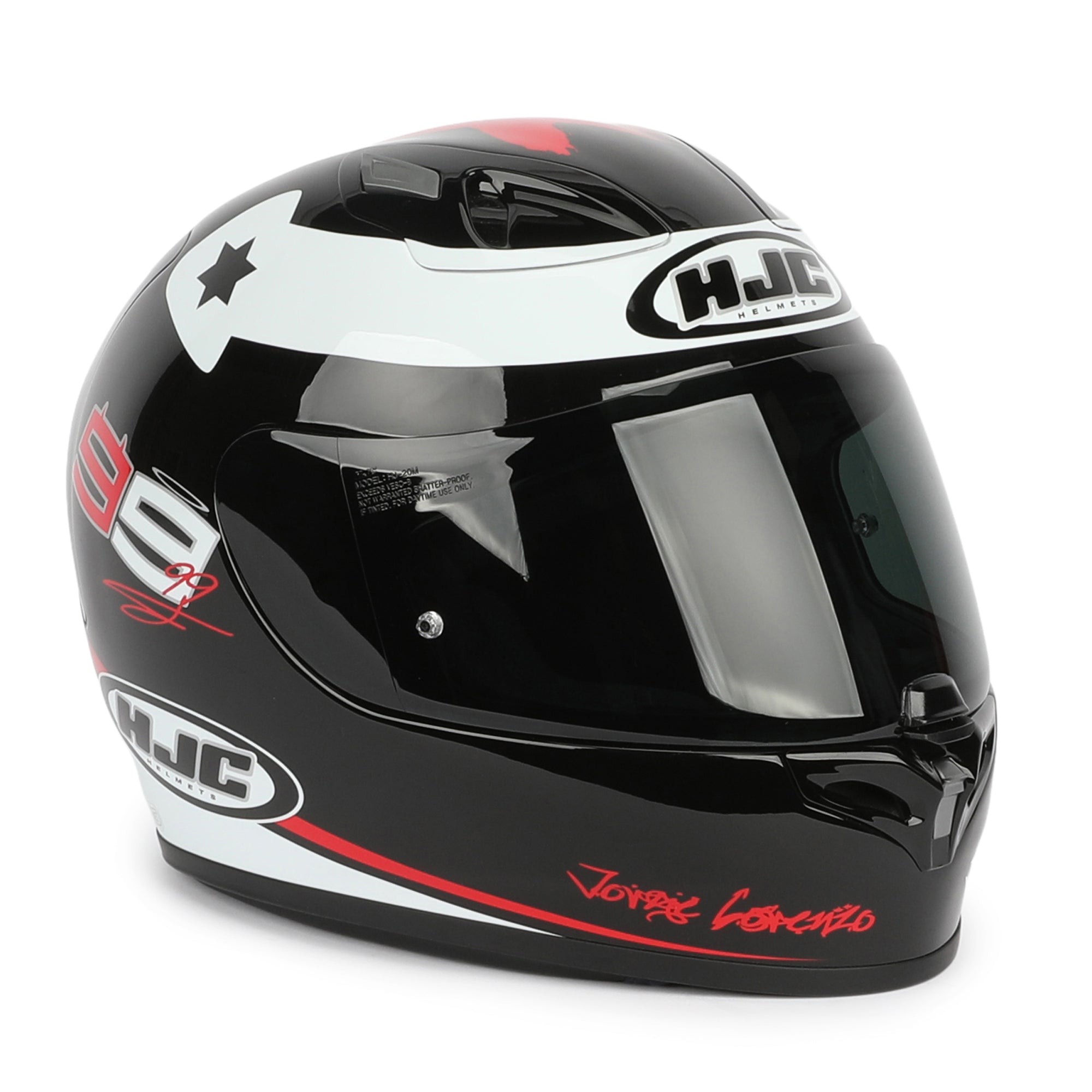 LOT 022 - Jorge Lorenzo HJC FG-17 JL Spartan NC5 Full-Size Helmet – Signed in Black