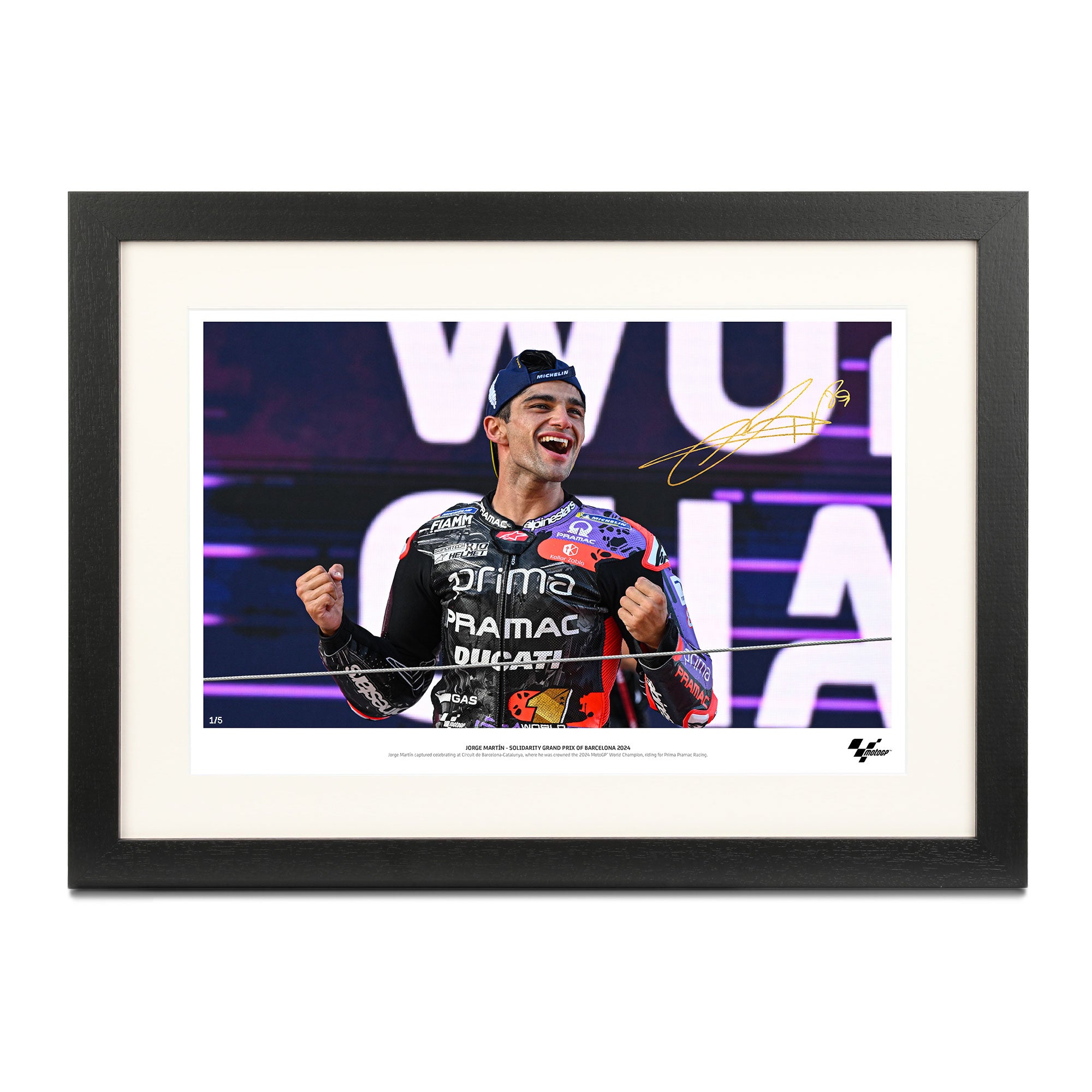 Jorge Martin 2024 MotoGP World Champion Podium Celebration - Signed Photo - Limited Edition - Only 5 Available