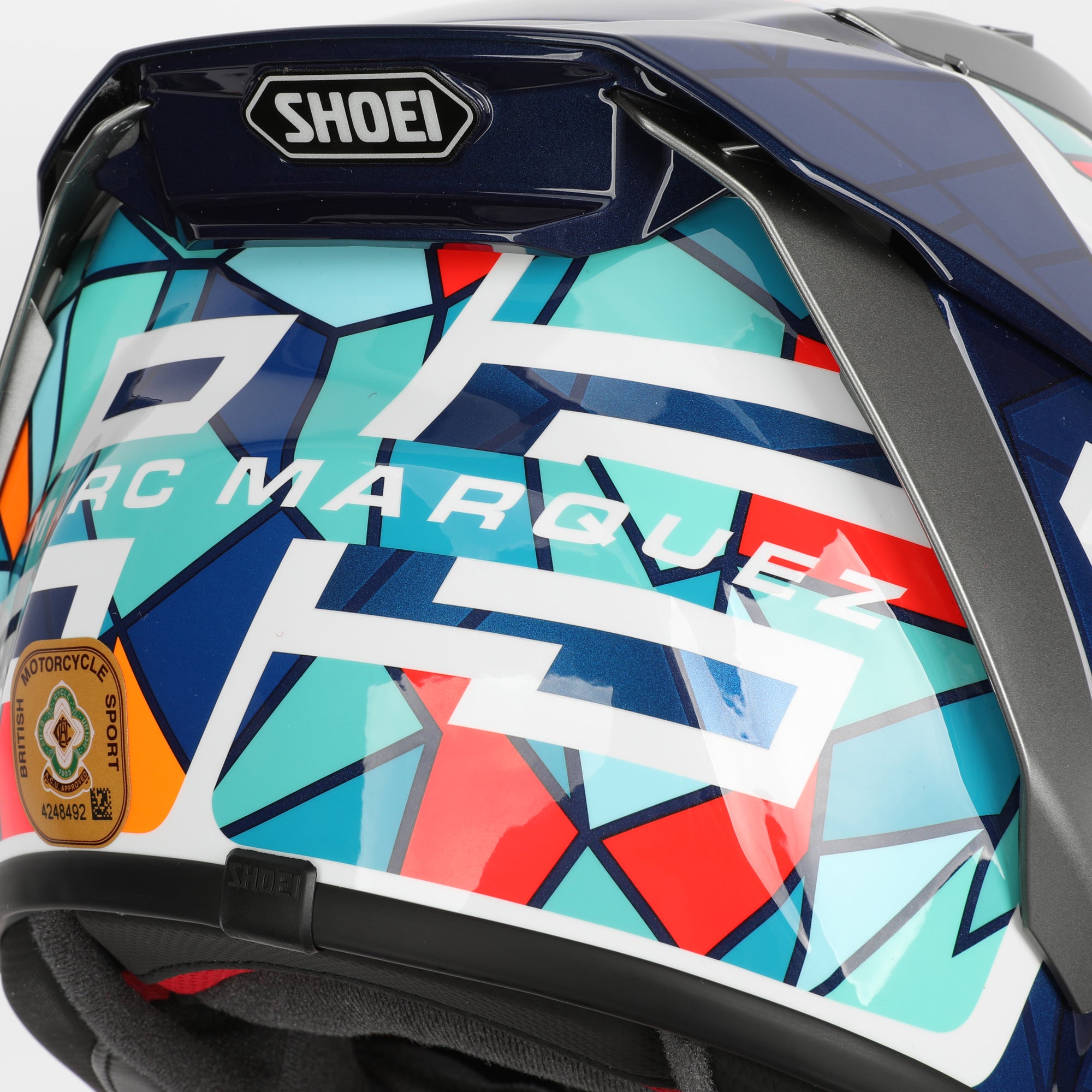 LOT 109 - Marc Marquez Signed Full-Size Replica Shoei X-SPR Pro Helmet - Multi-Coloured Barcelona - 2023