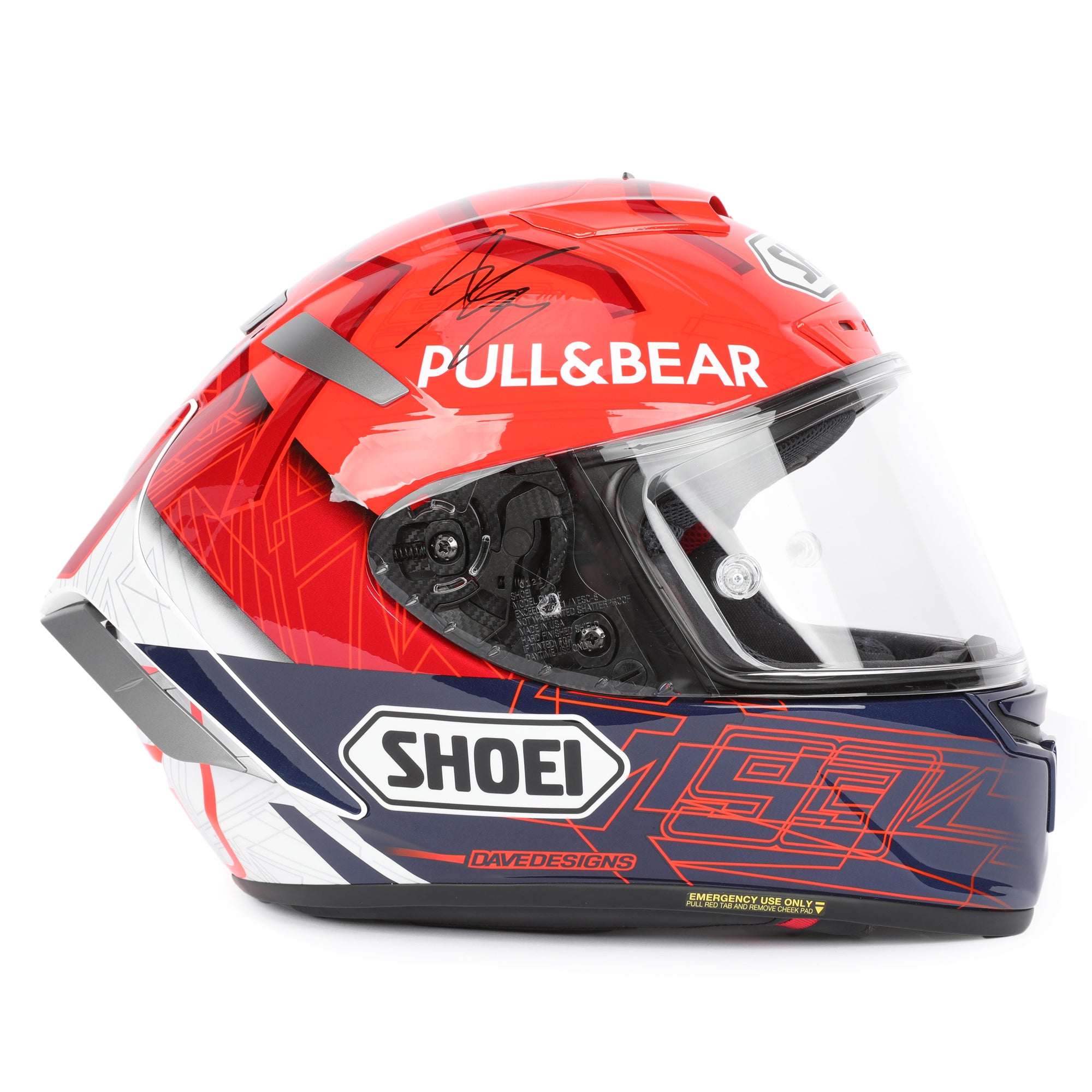 LOT 131 - Marc Marquez 2020 Signed Full-Size Replica Shoei X-Spirit 3 Helmet - Pull & Bear