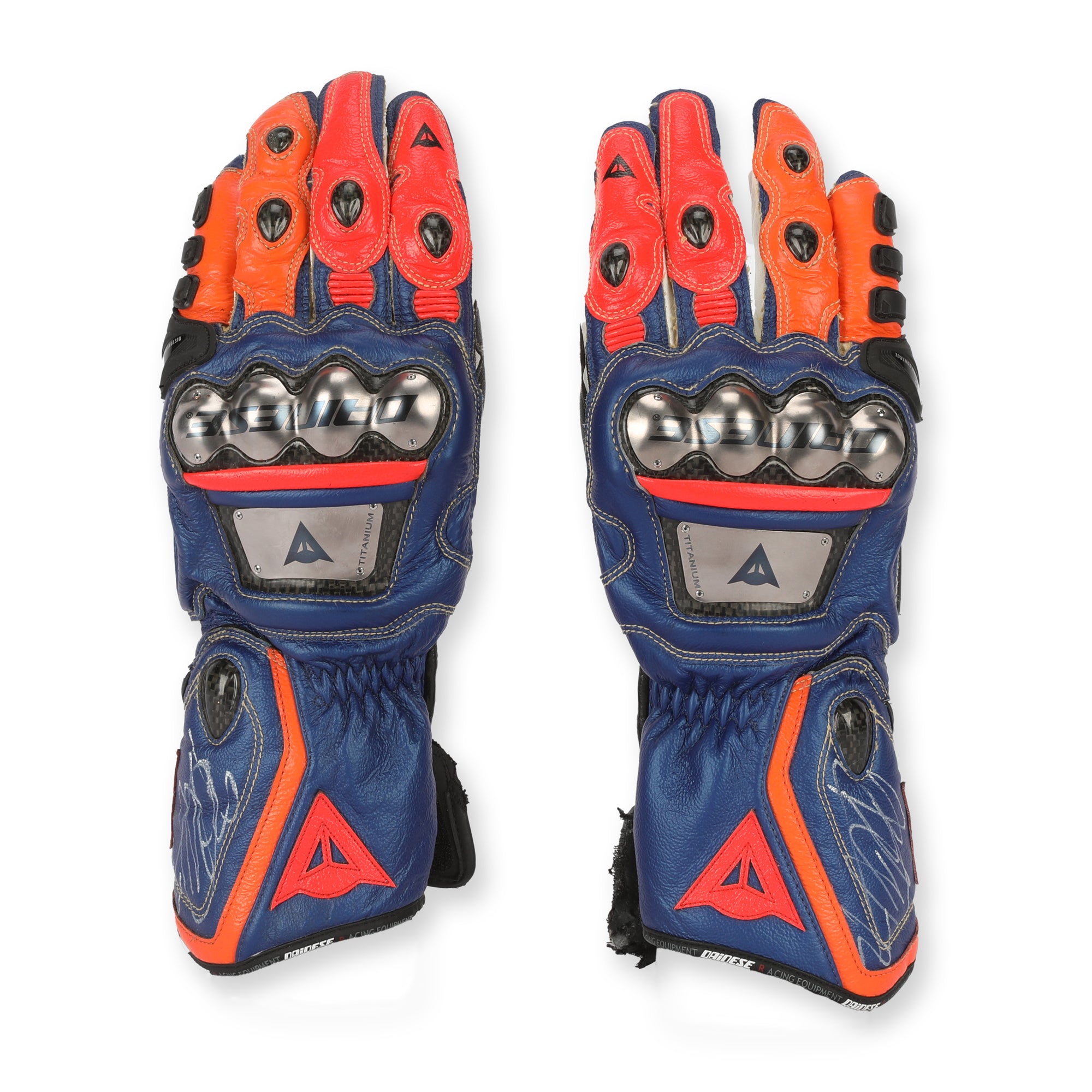 LOT 126 - Marco Bezzecchi Signed Race-Used Dainese Carbon 3 Gloves - 2019