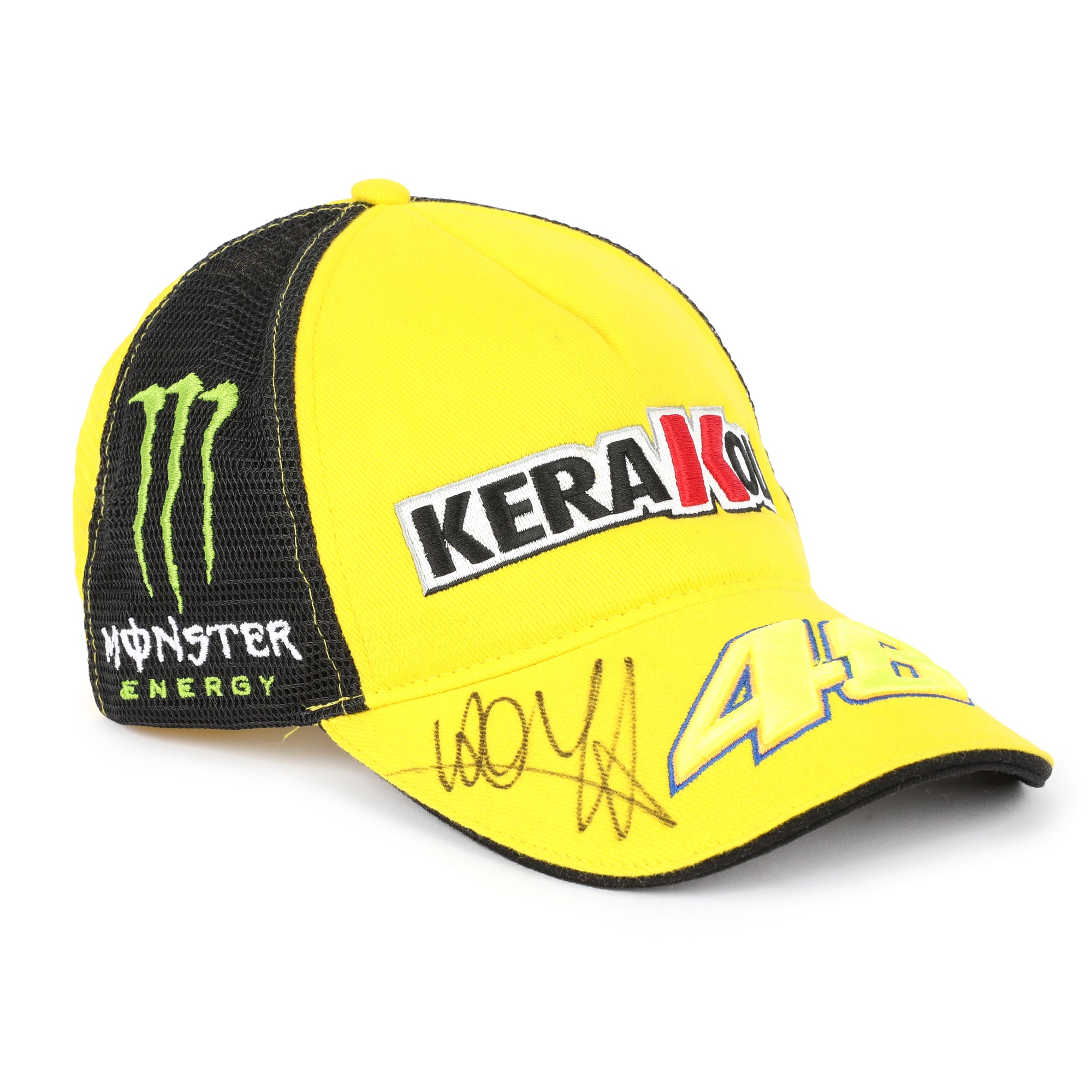 LOT 062 - Valentino Rossi KeraKoll Monster Energy VR46 Official Racing Apparel Cap – Signed