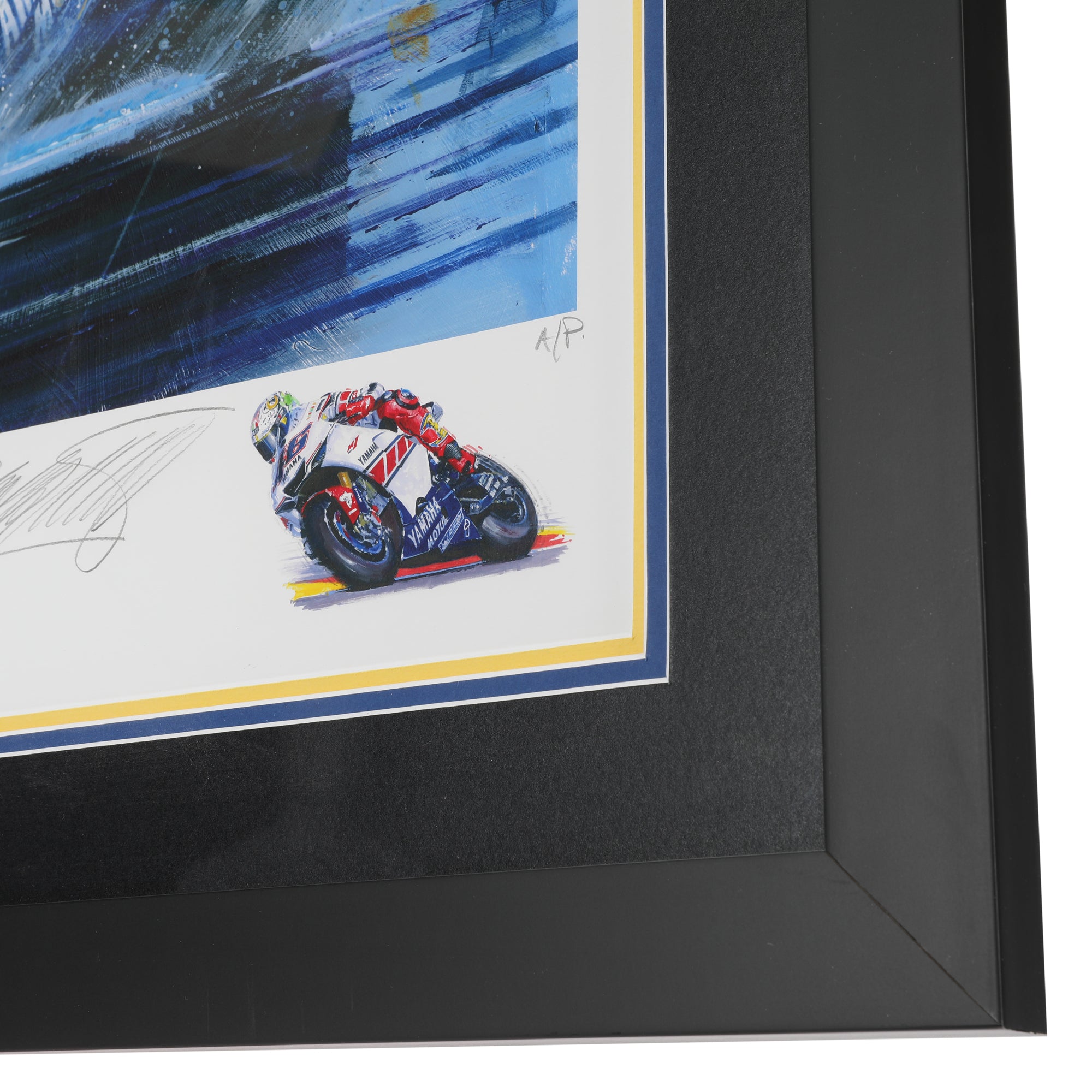 LOT 134 - Valentino Rossi Signed Nicholas Watts Artwork - Natural Born Winner
