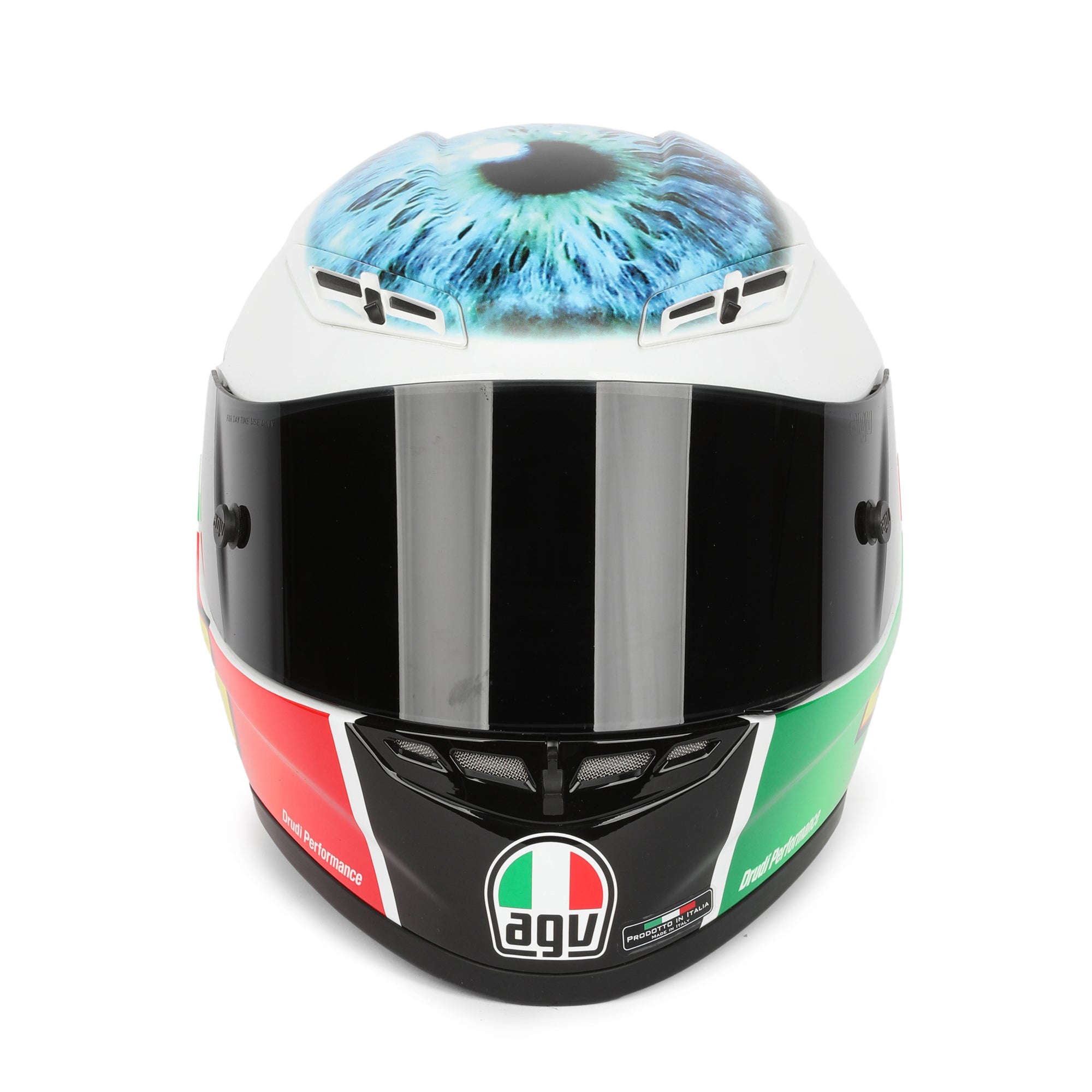 LOT 012 - Valentino Rossi Signed Full-Size Replica AGV GP Tech Helmet - Eye - 2011