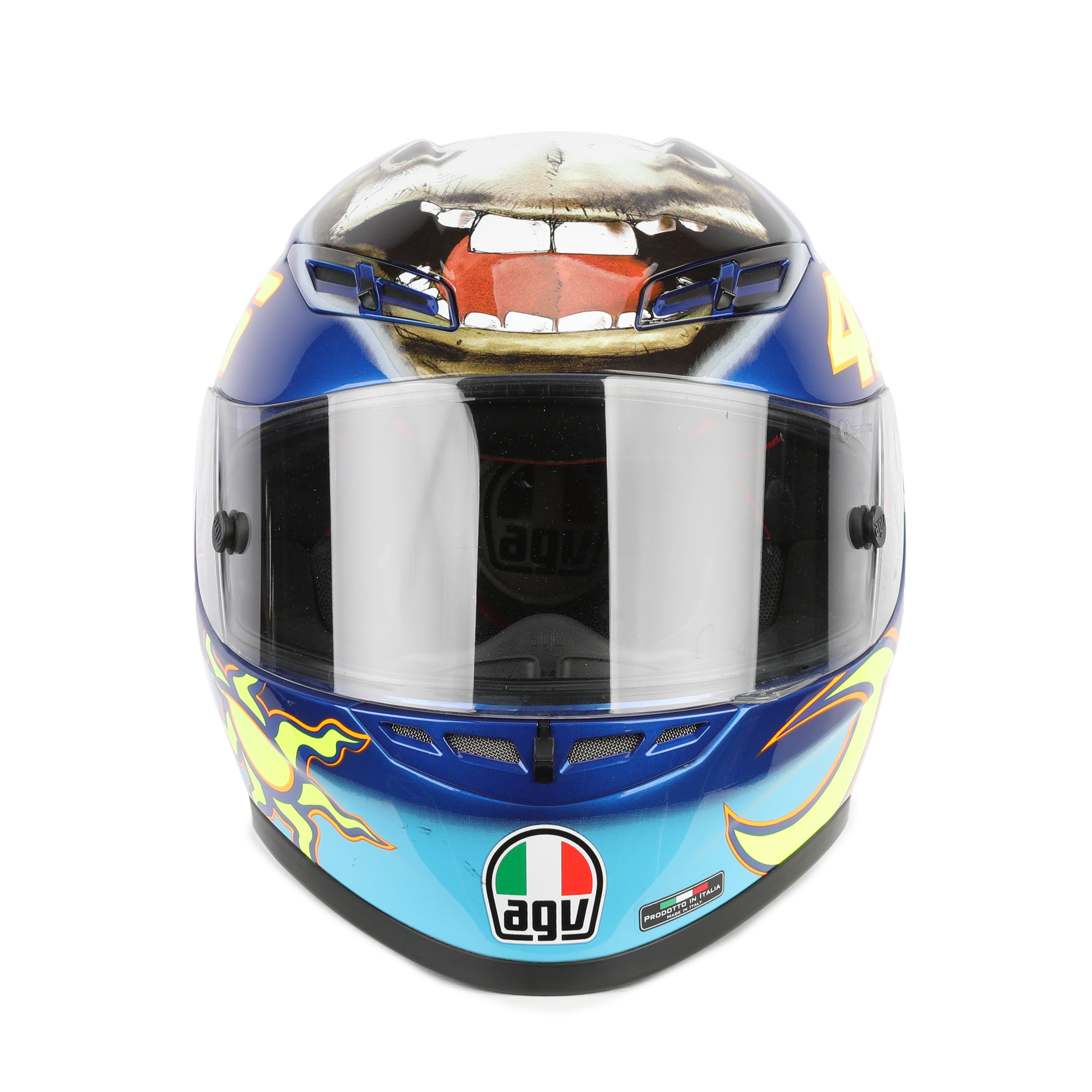 LOT 123 - Valentino Rossi Signed Full-Size Replica AGV GP Tech Helmet - Donkey - 2009